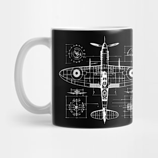 spitfire blueprint Mug